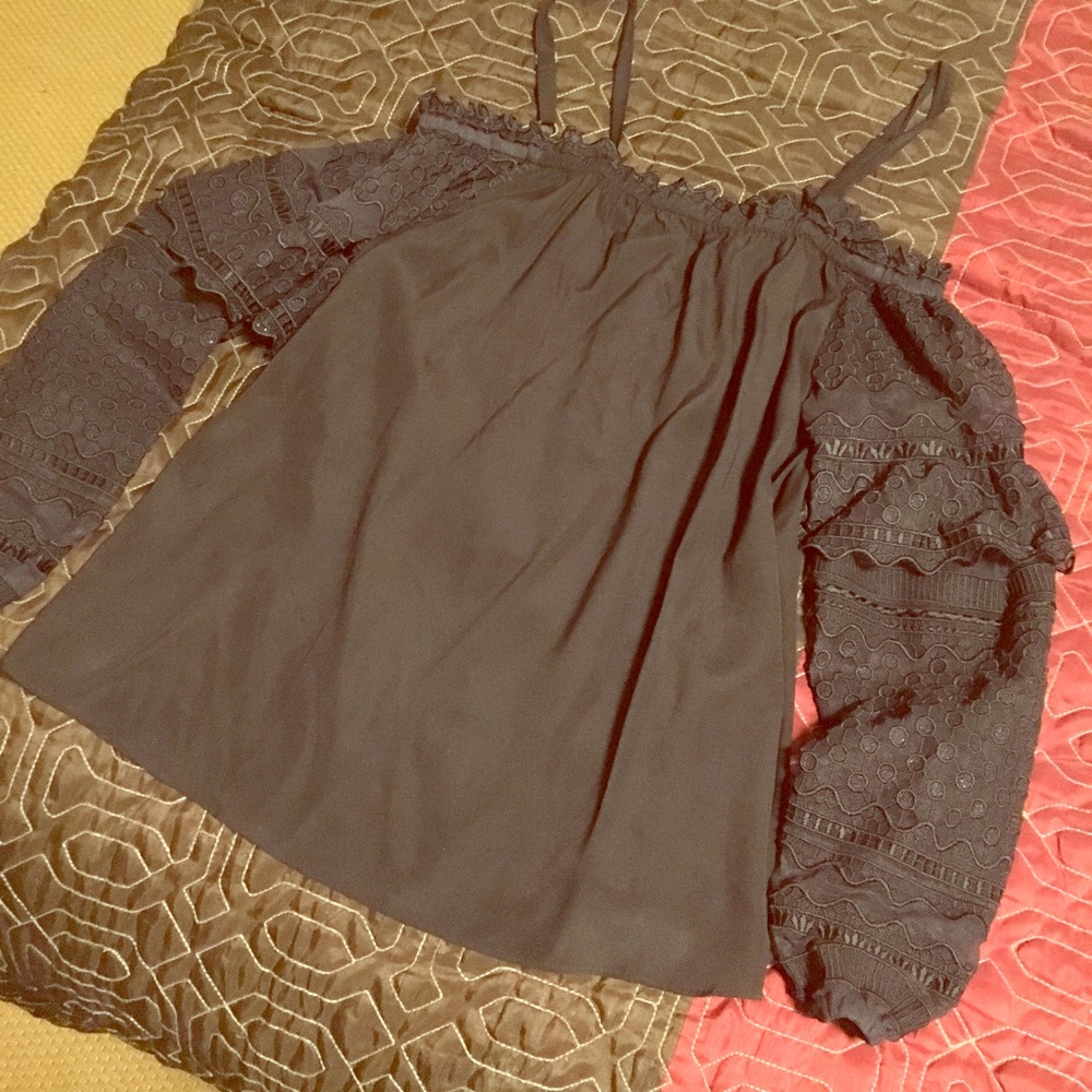Parker Black Off-Shoulder Black Blouse (S)